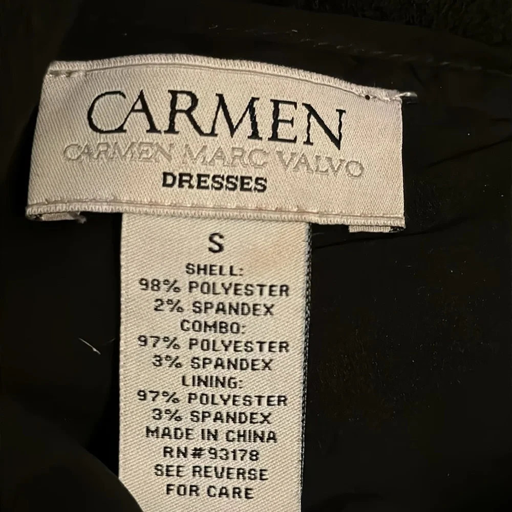 CARMEN Carmen Marc Valvo little black‎ dress sleeveless shift dress Sz S